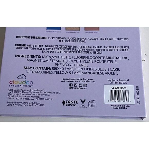 Care Bears 12 Eyeshadow Palette Pastel Makeup Rainbow Shimmer Matte With Mirror - Picture 11 of 12